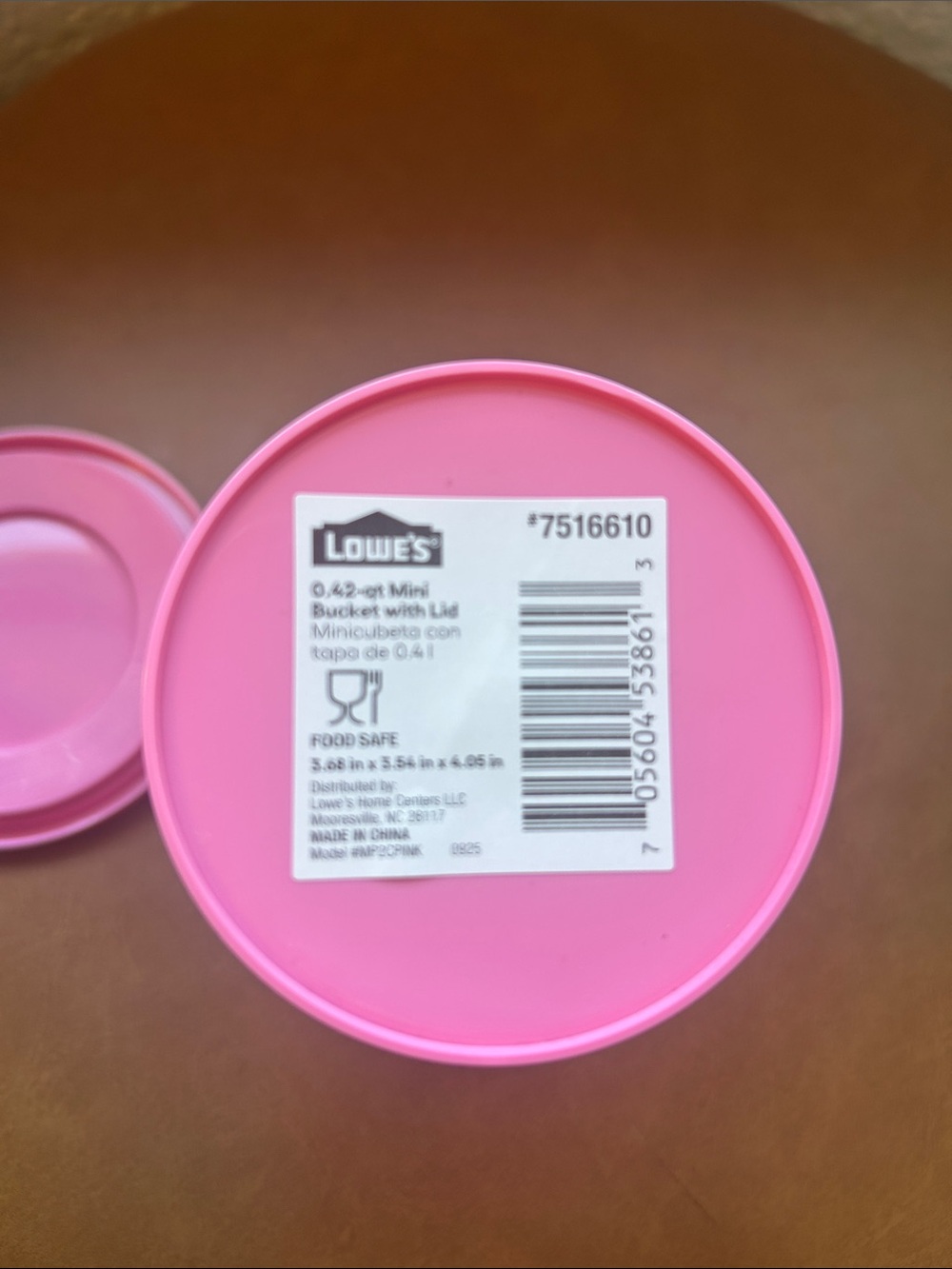 Mini pink Lowe’s bucket - Picture 3 of 3